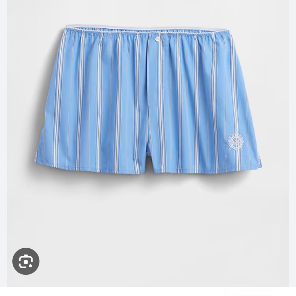 Gap X Doen Blue Striped Women's Pajama Shorts